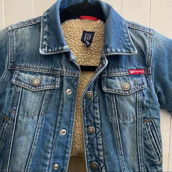 Vintage baby Gap jean jacket Sherpa lined Toddler size 3 - Picture 6 of 13